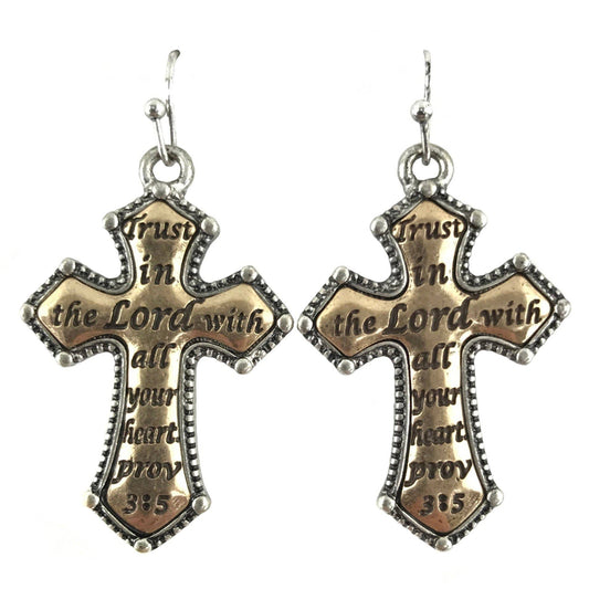 Trust in the Lord With All Your Heart Proverbs 3:5 Earrings