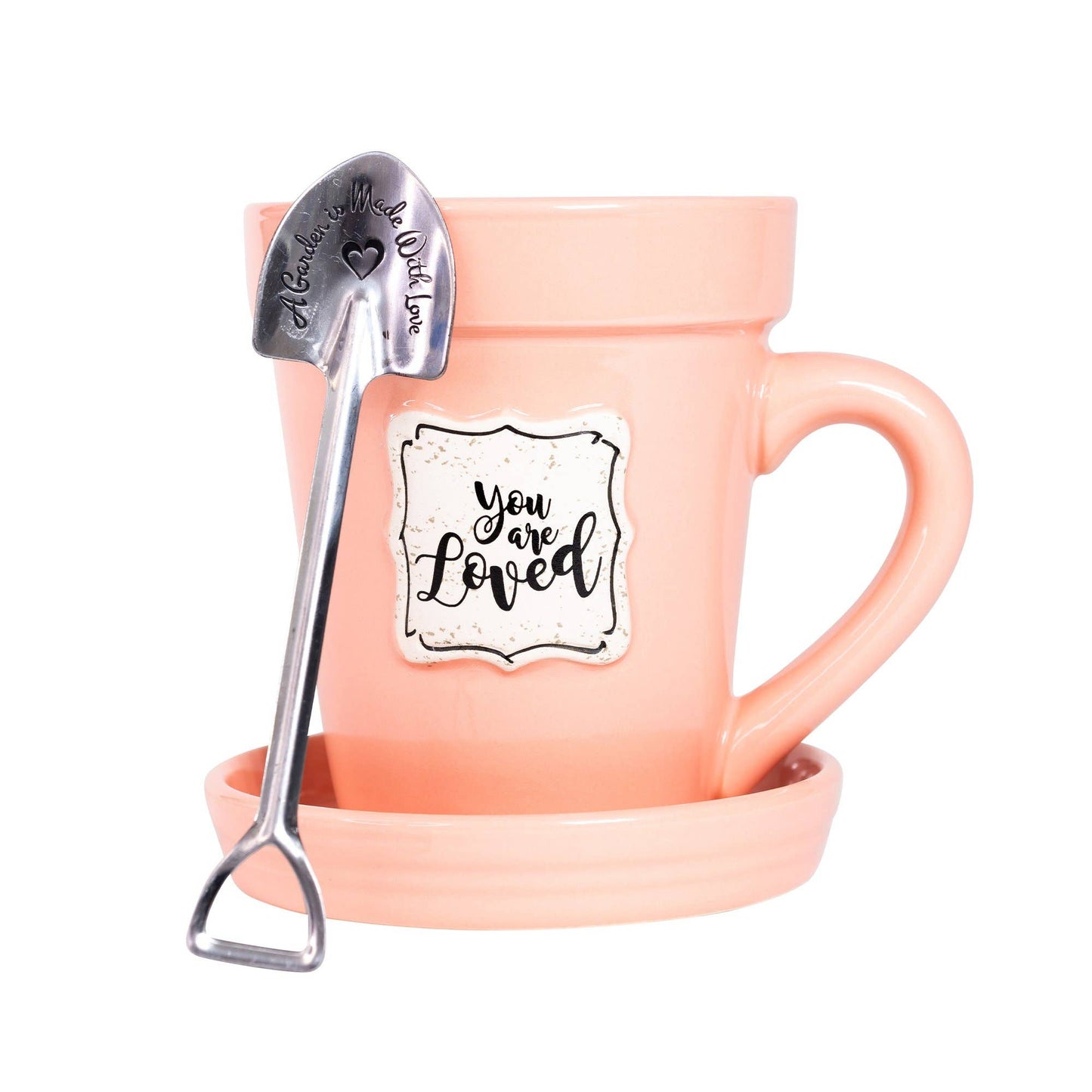 Peach Flower Pot Mug - “You’re Loved” Without Scripture