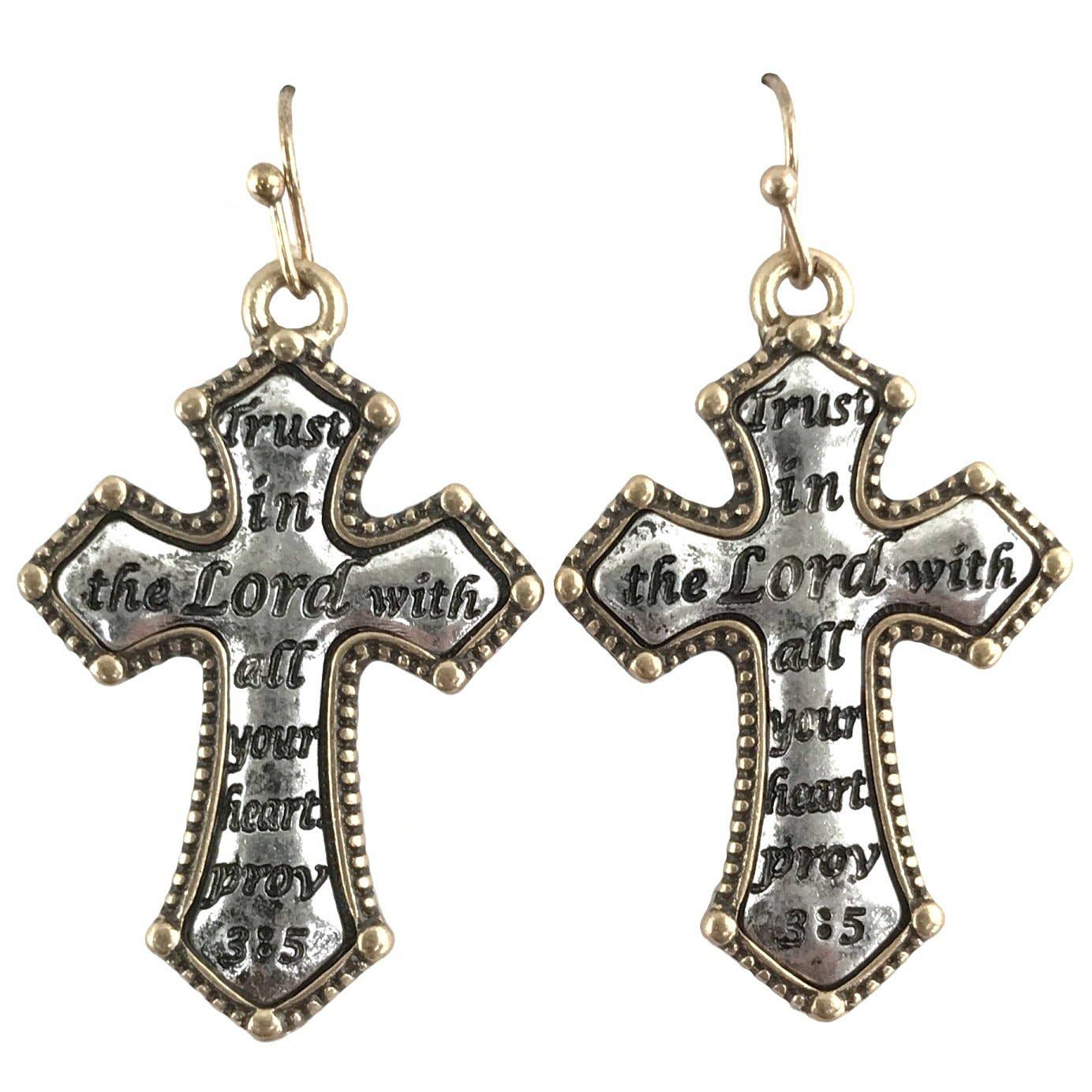 Trust in the Lord With All Your Heart Proverbs 3:5 Earrings
