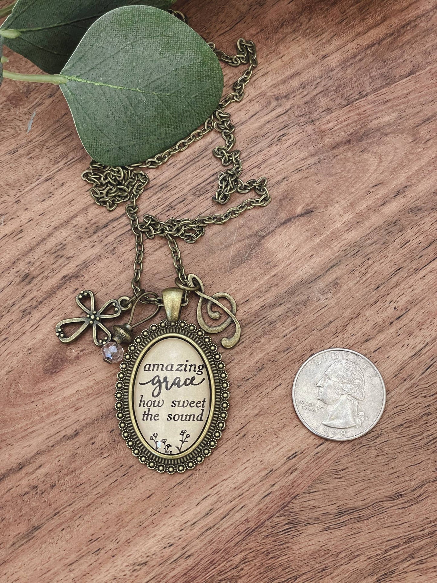Amazing Grace hymn necklace Christian jewelry wear your faith