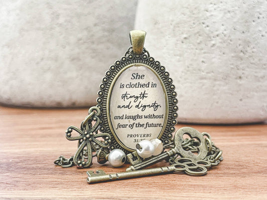 Proverbs 31 woman necklace Christian jewelry gift of faith