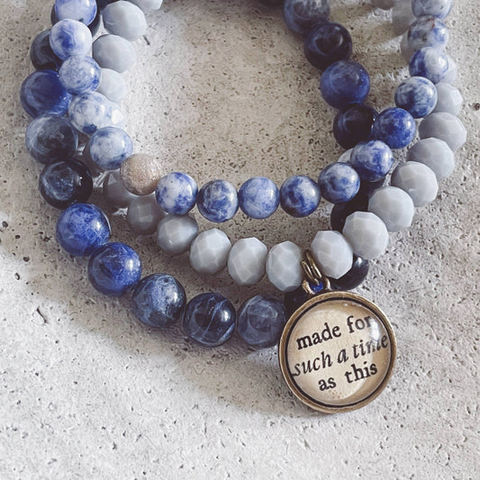 "Made for such a time as this" - faith scripture inspired stacked bracelet set Christian jewelry