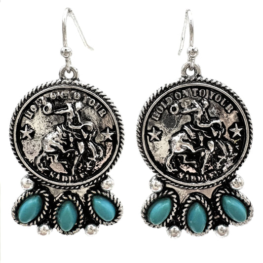 Hold on to your Saddle Cowboy Earrings