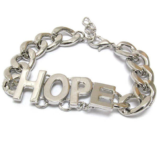 ( A753 )  METAL HOPE THICK BRACELET