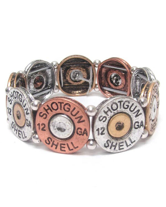 ( GX1062 )  MULTI METAL BULLETS LINKED BRACAELET